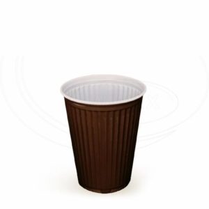 Automatový termo-pohárik hnedo-biely 0