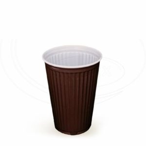 Automatový termo-pohárik hnedo-biely 0