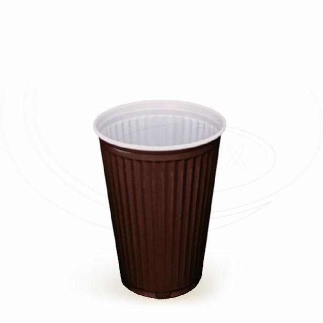 Automatový termo-pohárik hnedo-biely 0