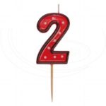Číslová sviečka na špajdli "2" 50 mm [1 ks]