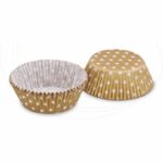 Cukr. košíčky zlaté s bielymi hviezdičkami Ø 50x30mm [40ks]