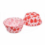 Cukrárenské košíčky červené srdiečka Ø 50 x 30 mm [40 ks]