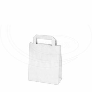 Papierové tašky 18+8 x 22 cm biele [50 ks]