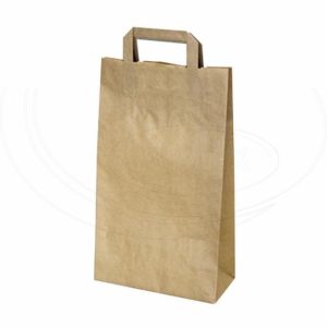 Papierové tašky 22+10 x 38 cm hnedé [50 ks]