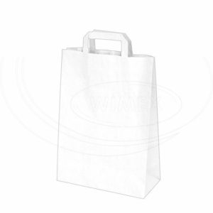 Papierové tašky 26+12 x 36 cm biele [50 ks]