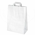 Papierové tašky 32+15 x 43 cm biele [50 ks]