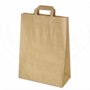 Papierové tašky 32+15 x 43 cm hnedé [50 ks]