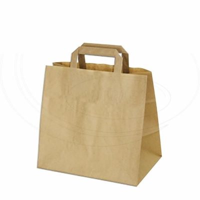Papierové tašky 32+21 x 27 cm hnedé [50 ks]