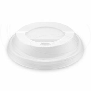 Viečko vypuklé biele (CPLA) -BIO- pre poháriky Ø 80 mm [100 ks]