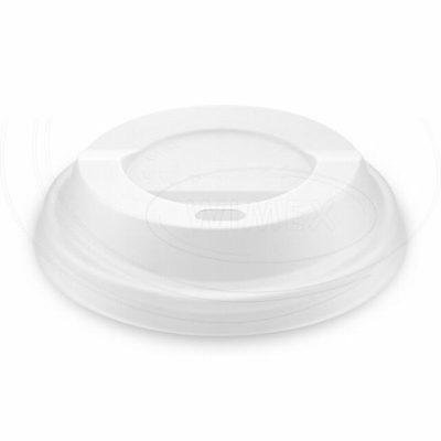 Viečko vypuklé biele (CPLA) -BIO- pre poháriky Ø 80 mm [100 ks]