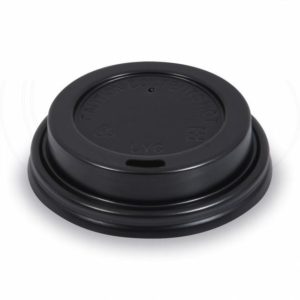 Viečko vypuklé čierne pre papierové poháriky Ø 73 mm [100 ks]